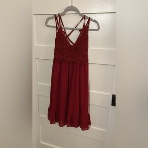 Elegant Red Lace Dress